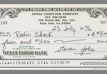 Steve Jobs' cheque van $4 op ...