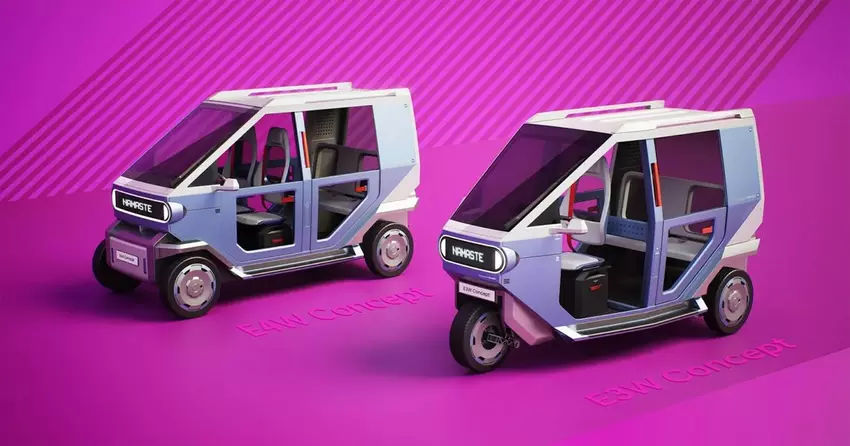 Hyundai herziet de riksja: de autofabrikant onthult elektrische concepten met drie en vier wielen voor India