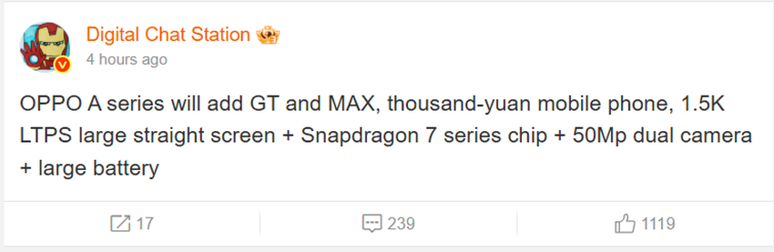 Informatie van binnenuit over nieuwe Oppo-smartphones