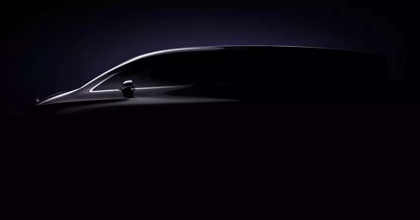 Mercedes-Benz heeft de eerste teaser van zijn nieuwe elektrische bestelwagen gepubliceerd