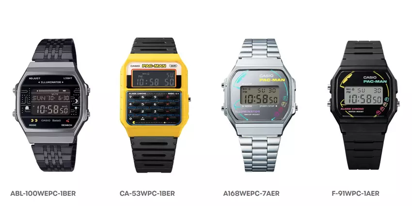 Casio Pac-Man horlogecollectie: heldere modellen met Bluetooth en rekenmachine verkrijgbaar in Europa
