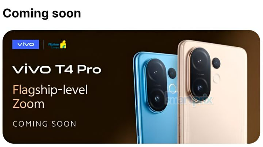 Vivo T4 Pro advertentiebanner lek werpt licht op het ontwerp en de camera