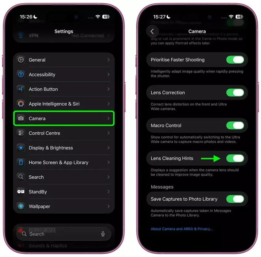 Hoe de cameraveegprompt in te schakelen