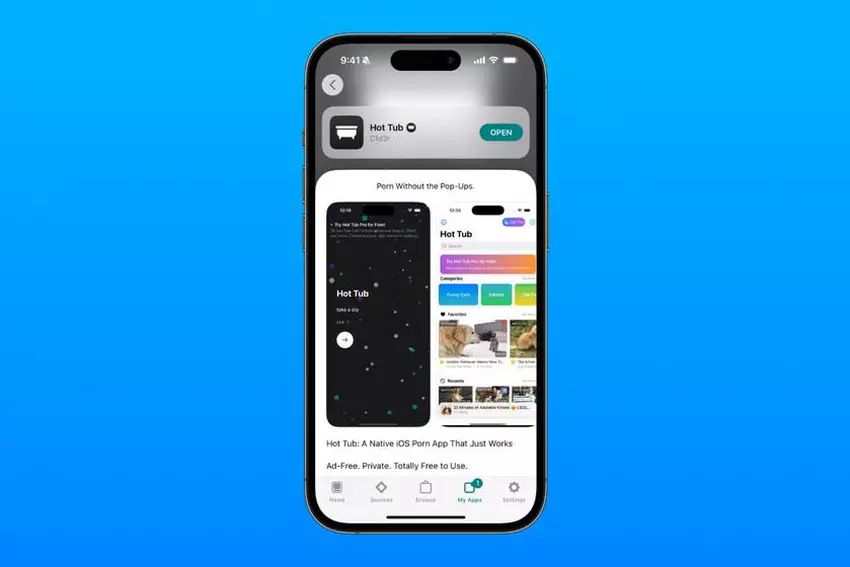 Hot Tub-app in de AltStore PAL-winkel