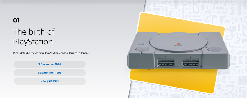 Screenshot van de quiz. Illustratie door PlayStation