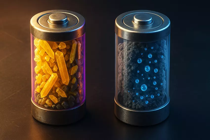 Illustratieve afbeelding van een lithiumzwavelbatterij