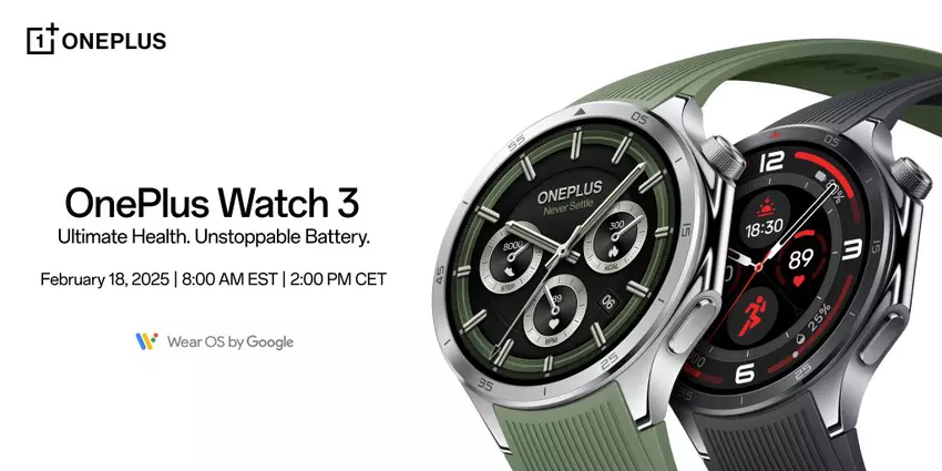 OnePlus kondigt de lancering van de nieuwe OnePlus Watch 3 aan: Presentatiedatum is 18 februari