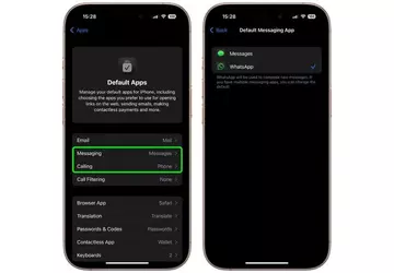 WhatsApp kan nu worden geselecteerd als ...