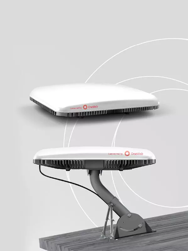 Afbeelding van de OneWeb-terminal