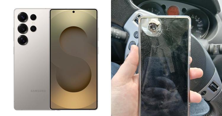 Galaxy S25 Ultra neemt shrapnel op ...