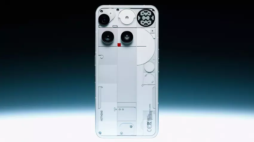 Niets Telefoon (3) op een witte achtergrond