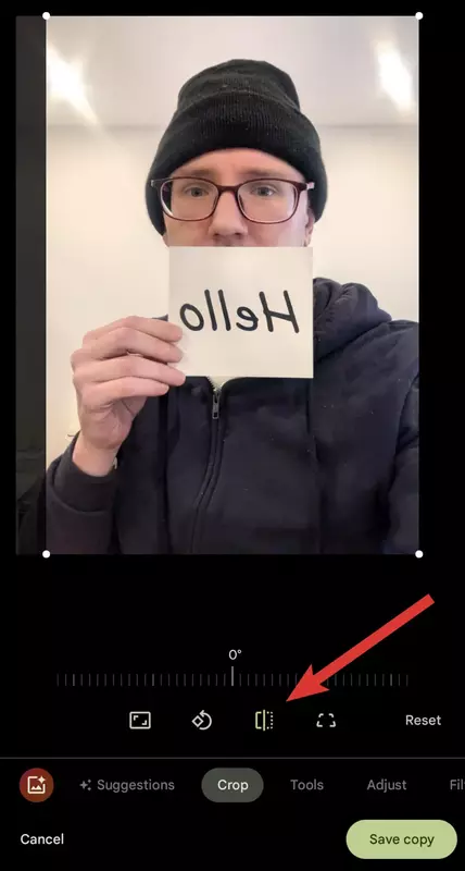 Gespiegelde foto's oplossen in de Google Foto's-app op Android
