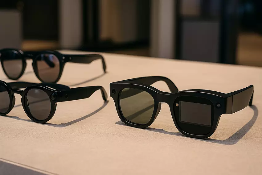 Illustratieve afbeelding van een slimme bril in de toekomst