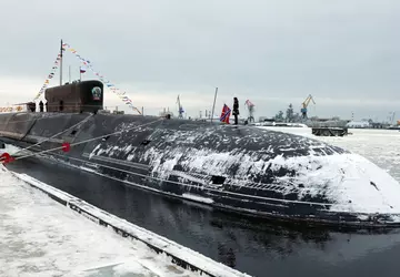 De nucleaire onderzeeër Generalissimo Suvorov arriveerde ...