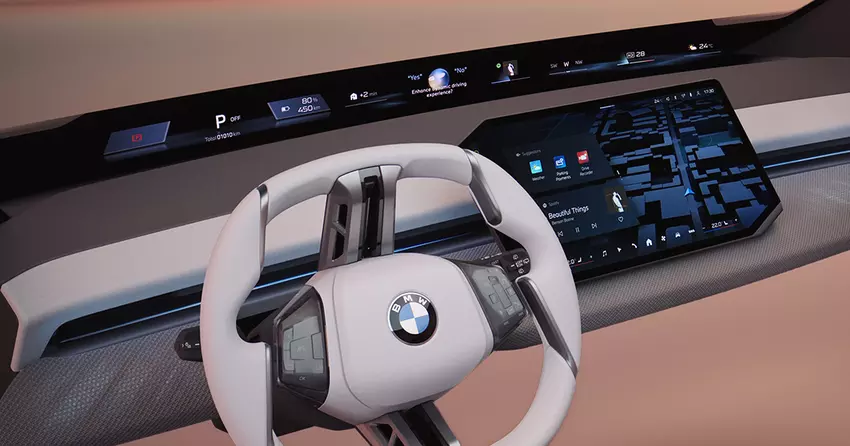 BMW introduceert een panoramische voorruit over de hele breedte voor auto's uit de Neue Klasse