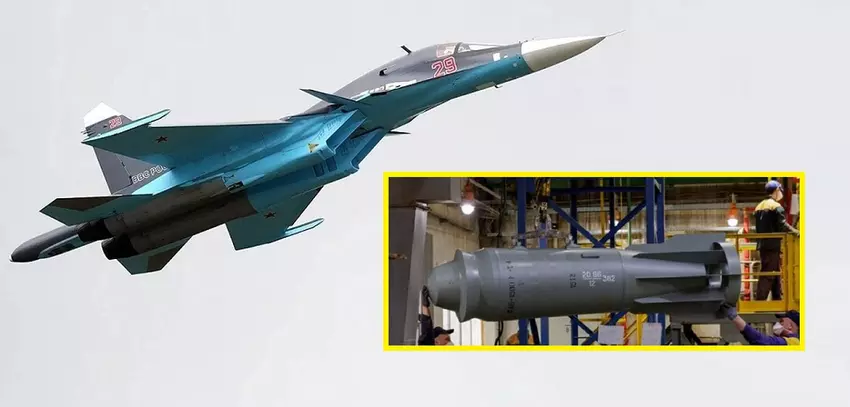 Rusland zegt dat de FAB-1500 M54-bom van 1,5 ton is veranderd in een analoog van de Amerikaanse JDAM-ER smart bomb en de eerste lancering vanuit een Su-34 gevechtsvliegtuig.