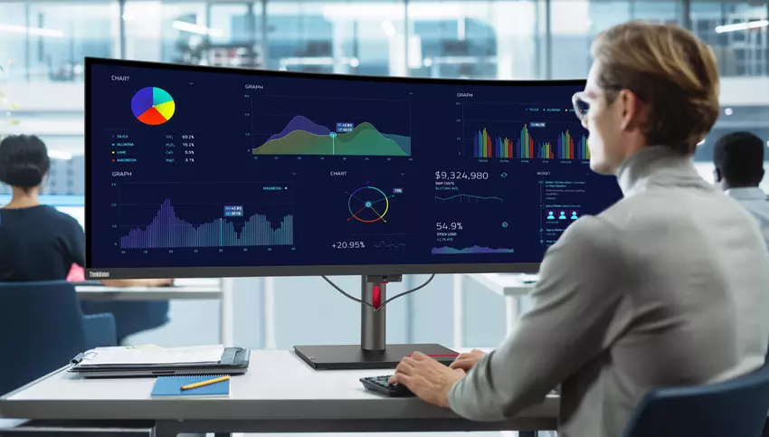 Lenovo ThinkVision P49w-30: Een 49-inch gebogen monitor met 160Hz verversingssnelheid en een prijskaartje van $1900