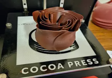 Chocolade geprint op een 3D-printer in ...