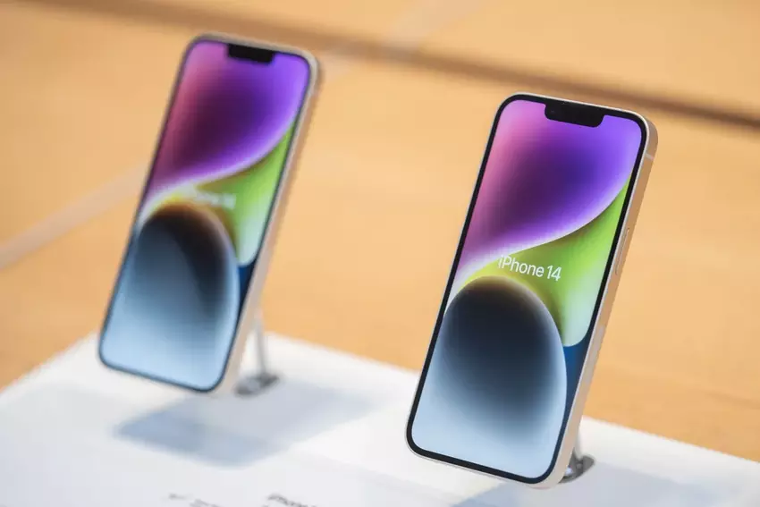 De iPhone 14. Illustratie door Bloomberg