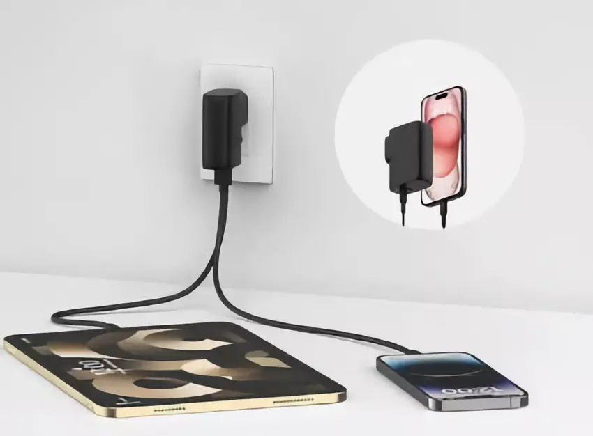 Belkin heeft een 25W lader onthuld met twee poorten en een ingebouwde 4800mAh batterij