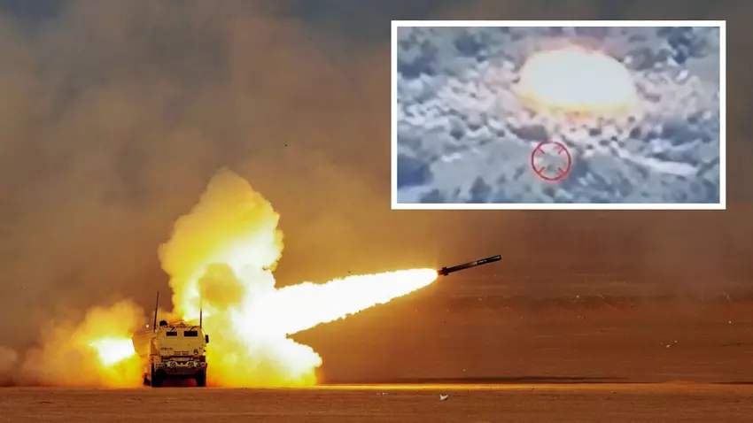 HIMARS/MLRS vernietigde op spectaculaire wijze Russische 2S4 Tyulpan zelfrijdende mortier - video van aankomst GMLRS vastgelegd door Poolse FlyEye-drone