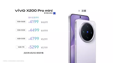 Vivo introduceert X200 Pro Mini in nieuwe lichtpaarse kleur met Zeiss-camera's