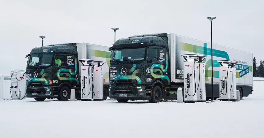Mercedes eActros 600 opnieuw getest in de winter - verbruik steeg met 25 procent en soms met 50