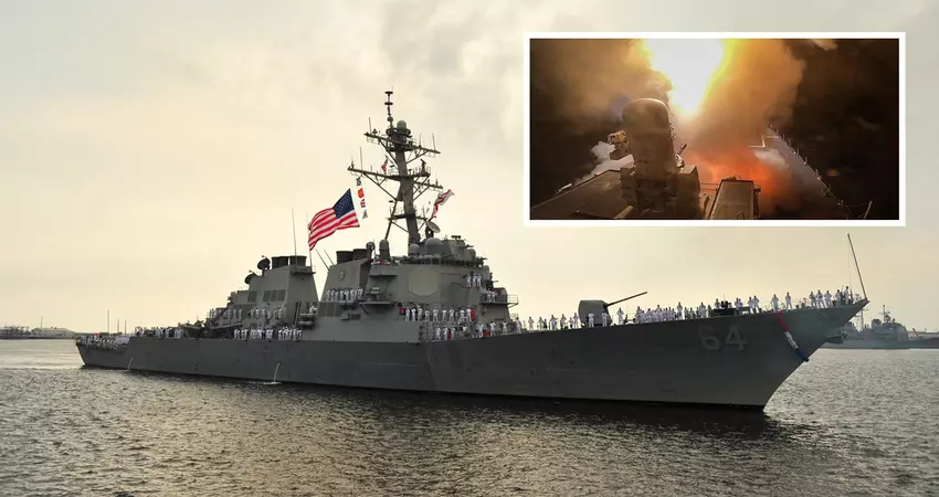 De Arleigh Burke-klasse destroyer USS Carney vernietigde 15 drones en vier kruisraketten in 9 uur in de Rode Zee.