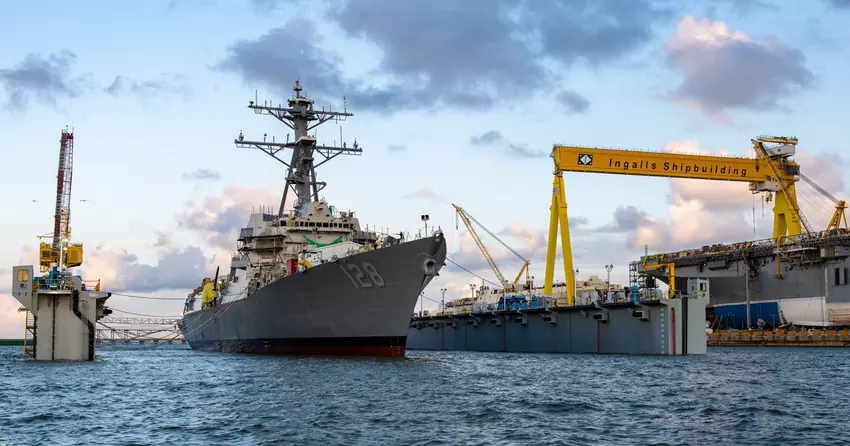 Ingalls Shipbuilding heeft een Ted Stevens-klasse Arleigh Burke Flight III geleide raket destroyer voor de Amerikaanse marine te water gelaten.