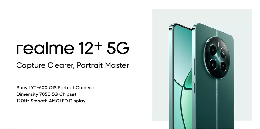 realme 12+: 120Hz AMOLED-scherm, Dimensity 7050-chip, 50 MP camera met OIS en een prijs van $267