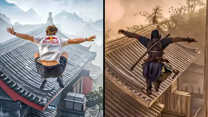 Denk er niet aan om het nog een keer te doen! Het parkour-team van Red Bull Gaming heeft gevaarlijke stunts nagespeeld uit Assassin's Creed: Shadows