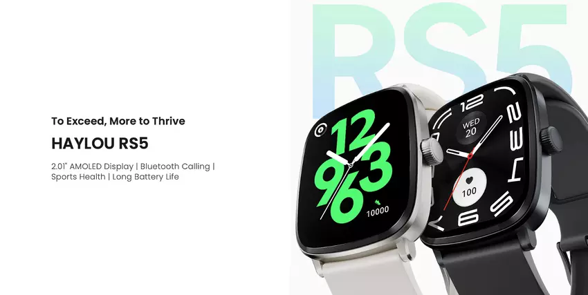 Haylou RS5: 2,01″ AMOLED-scherm, ondersteuning voor gesprekken, SpO2-sensor, IP68-bescherming en een batterijlevensduur tot 15 dagen voor $39