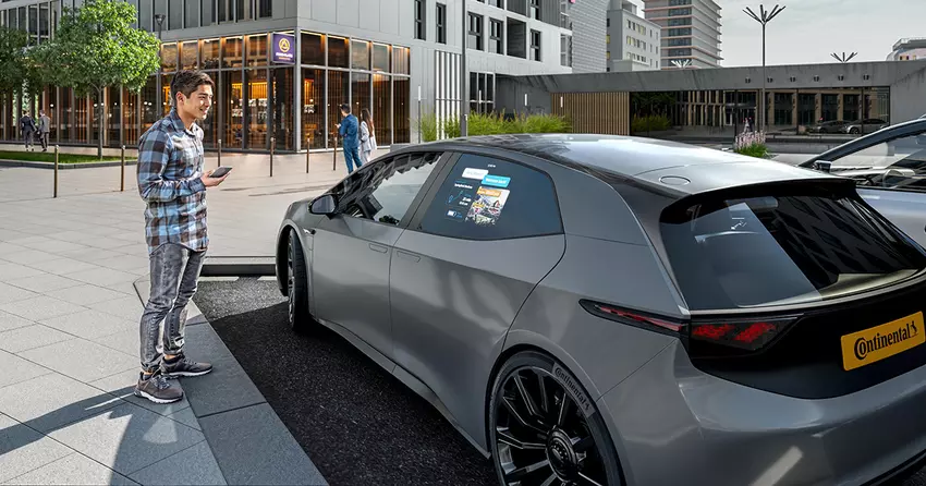 Het projectiesysteem van Continental verandert de achterste zijruiten van de auto in beeldschermen