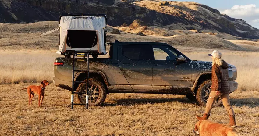 iKamper heeft een tent geïntroduceerd speciaal voor elektrische auto's van Rivian