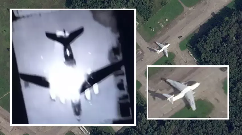 Unieke video gepubliceerd van Oekraïense droneaanval op Il-76 militair transportvliegtuig op Russisch grondgebied