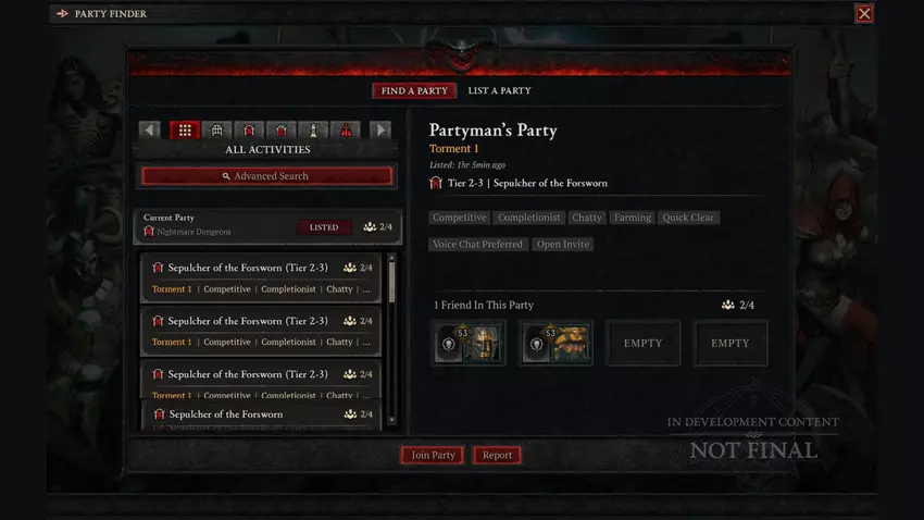 Diablo IV krijgt in seizoen 6 een nieuwe functie om spelers te vinden voor je Party Finder-groep