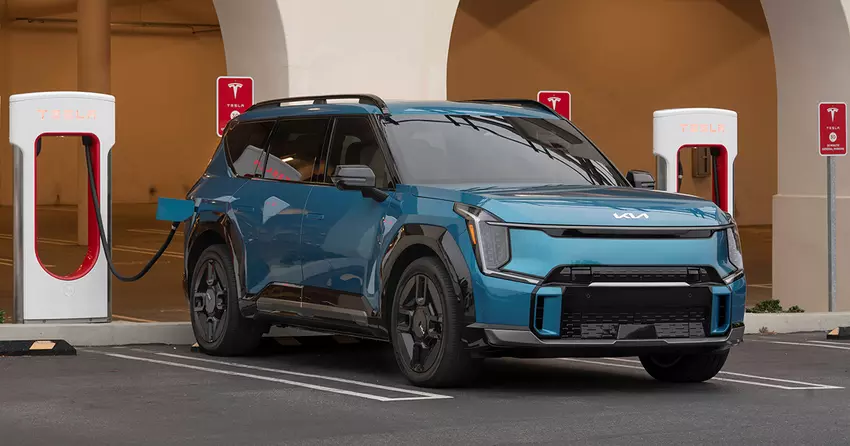 Kia EV elektrische auto's hebben toegang tot het Tesla Supercharger-netwerk in de VS