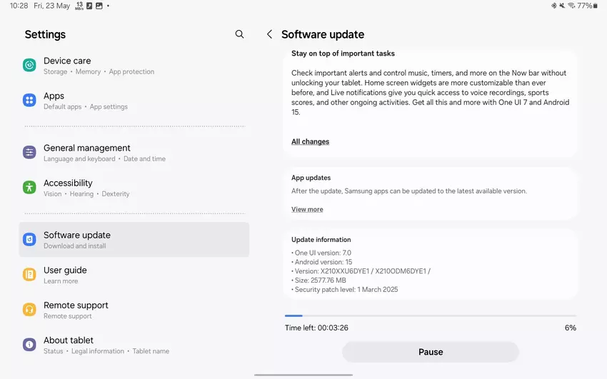 One UI 7 update voor Galaxy Tab A9+