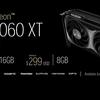 Rendering van Radeon RX 9060 XT grafische kaart met 16 GB geheugen