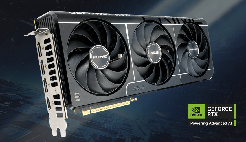 Prime GeForce RTX 5080 OC Edition grafische kaart. Illustratie: ASUS