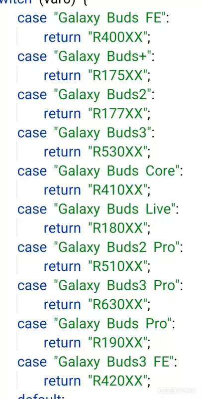 Code voor de nieuwe Galaxy Buds-hoofdtelefoonserie