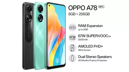 OPPO A78 4G - Snapdragon 680, 90Hz AMOLED-scherm en 67W opladen voor $ 235