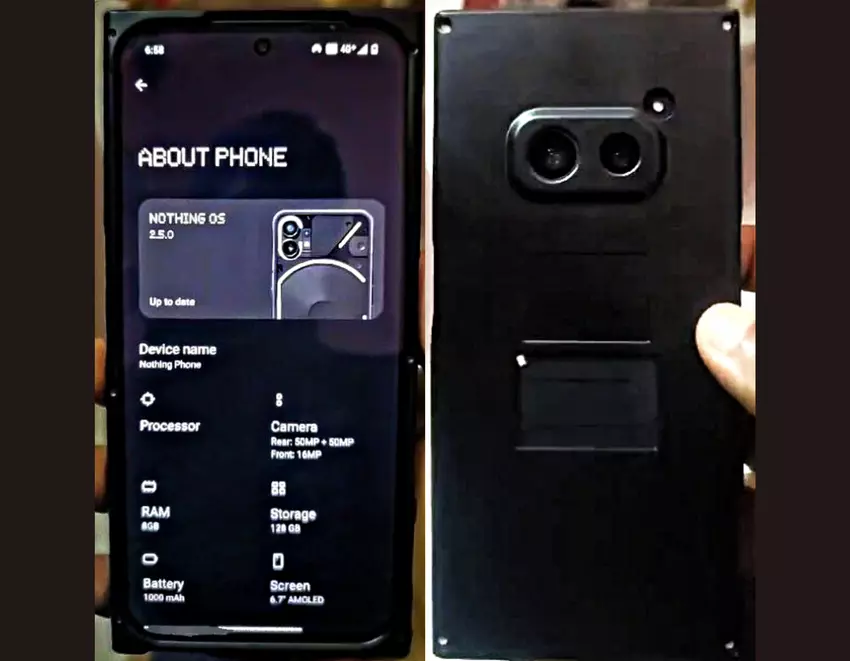 Een prototype van de Nothing Phone (2a) met dubbele camera en AMOLED-scherm is opgedoken op foto's