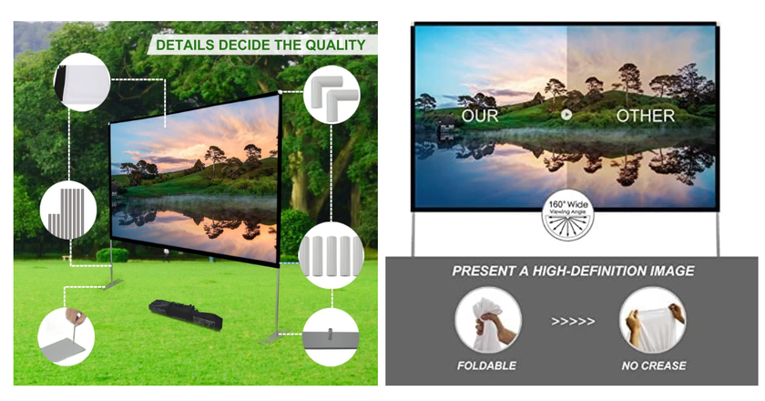 SKERELL met Standaard Draagbaar beste 4k projectorscherm