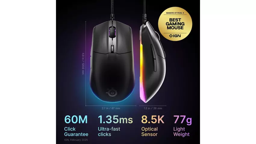 SteelSeries Rival 3 Gen 2 gaming muis onder 50