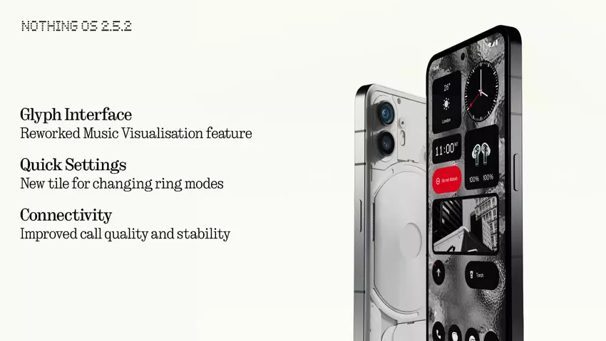 Nieuwe functies en bugfixes: Nothing Phone (2) is begonnen met het ontvangen van Nothing OS 2.5.2 update