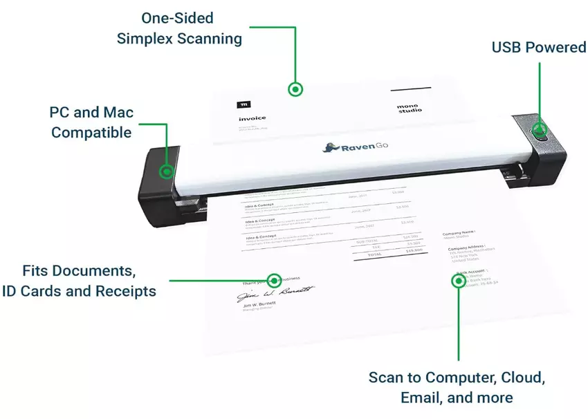 Raven Go mobiele documentscanner