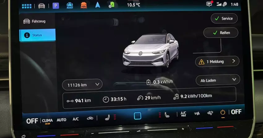 De VW ID.7 Pro S heeft 941 kilometer afgelegd op één acculading.