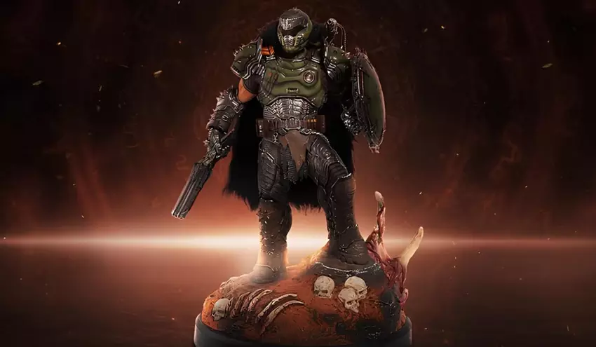 Geweldige stijl: Bethesda onthulde een collector's edition van Doom: The Dark Ages met een groot standbeeld van de beul van Doom.