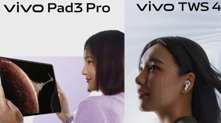 Niet alleen opvouwbare X Fold 3 smartphones: vivo toont op 26 maart ook de Pad 3 Pro tablet en TWS koptelefoons met een design zoals de AirPods Pro